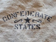 Vintage Civil War Reenactment Feed Oats Flower Bag South Confederate States