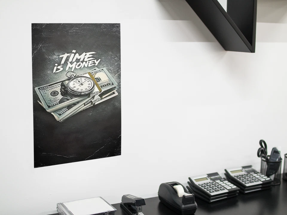 TIME IS MONEY Motivational Wall Vinyl Decal Poster Print (Removable Adhesive) - Image 3 of 4