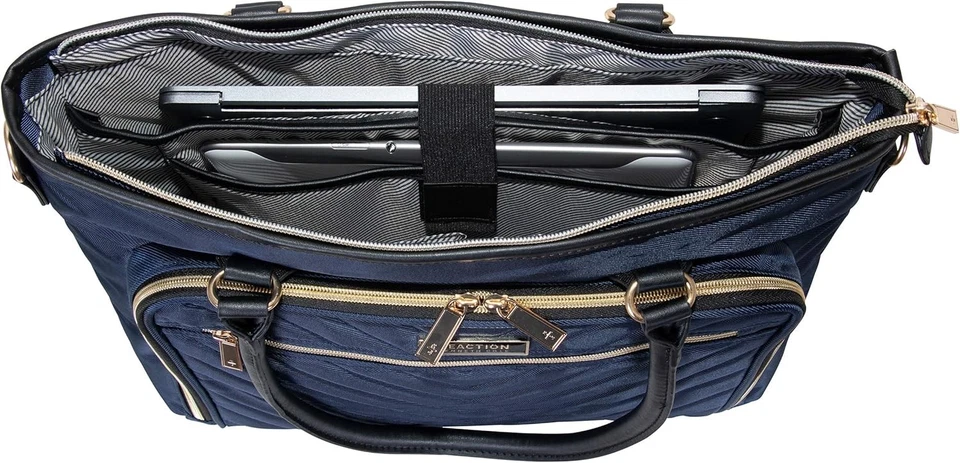 Kenneth Cole REACTION Chelsea Quilted Chevron 15" Laptop & Tablet Navy  - Image 4 of 4