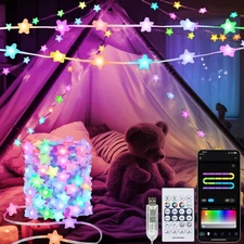 Smart Star String Lights Plug in, 33Ft 16 Million Color Changing Fairy Lights...