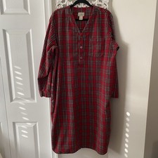 L.L. Bean Vintage Nightgown Plaid Flannel Cotton 90s Classic Cottagecore Sz L