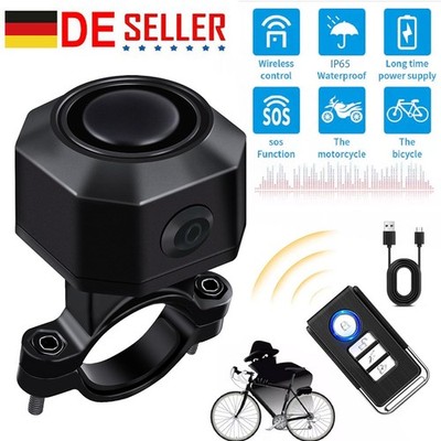 113dB Fahrrad Alarmanlage Anti Theft Erschütterungs mit Fernbedienung Drahtlos