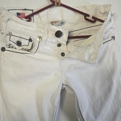 True Religion Nathan Giant Big T Jeans White Size 29 - 2000s USA