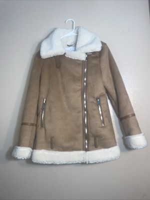Stradivarius Light Brown Furry Jacket Womens Small