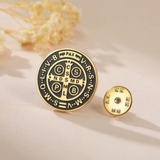 Knights Templar : Medal of Saint Benedict - Pin Badge