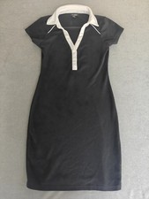 Guess Womens Small Black White Collared Polo Dress Stretch Mini