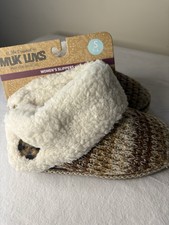 NEW Original Muk Luks Women s Small Gold Slippers Knit Cozy Warm Size Small