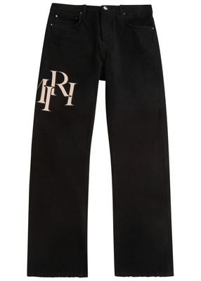 Authentic $990 Retail Brand New AMIRI Black Stacked Jeans Big Logo
