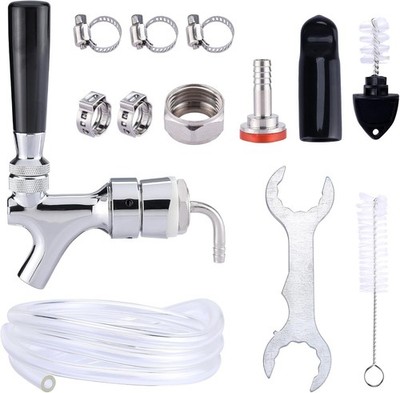 Beer Faucet Beer Line Shank Faucet Kit, Kegerator Parts Beer Tower Kit with S...