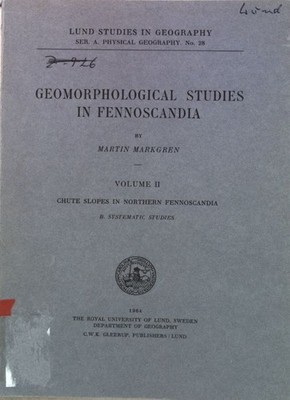 Geomorphological Studies in Fennoscandia, Vol. II: Chute Slopes in North 1288045