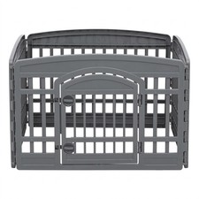 IRIS USA 24" Exercise Pet Playpen, Plastic 4 Panel Gate with Door for Dogs Used 