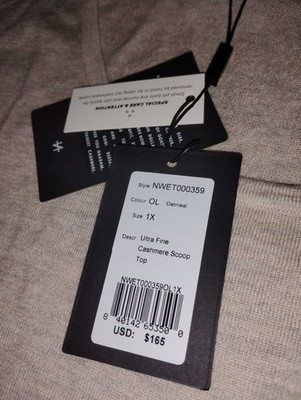 ユウ NAADAM ultra fine oatmeal 100% cashmere scoop top 1X | eBay