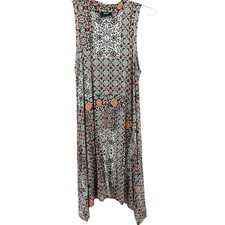 Anthropologie Maeve Lilt Swing Dress Stretchy Jersey Colorful Pattern Size M