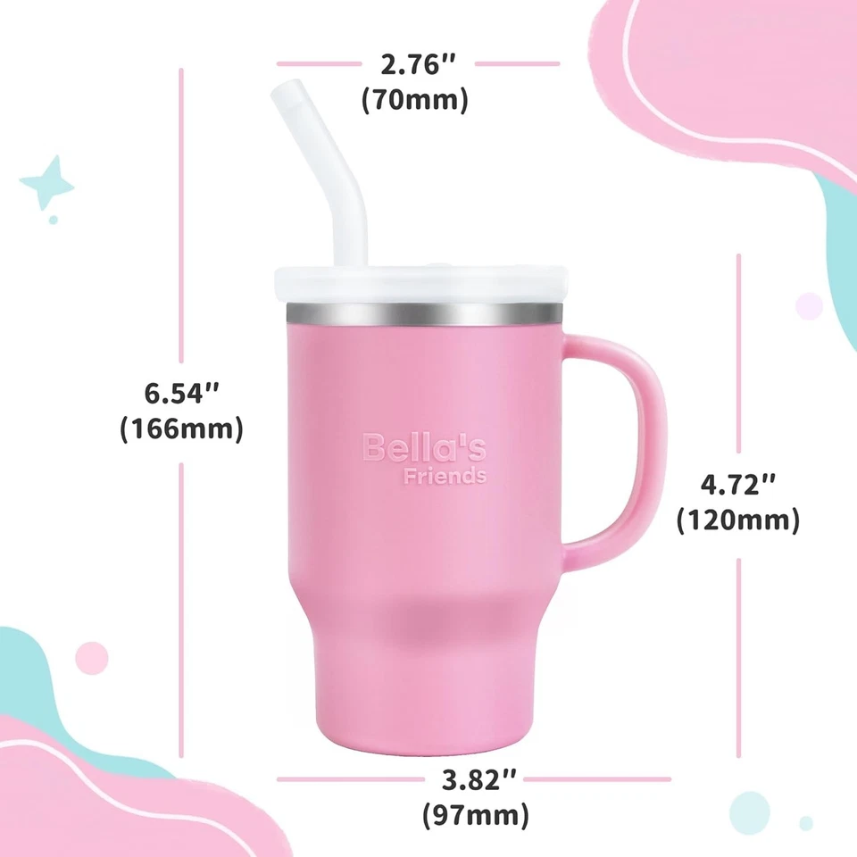 Paquete de 2 vasos de silicona de acero inoxidable a prueba de fugas de 9 oz para niños pequeños Foto 4 de 4