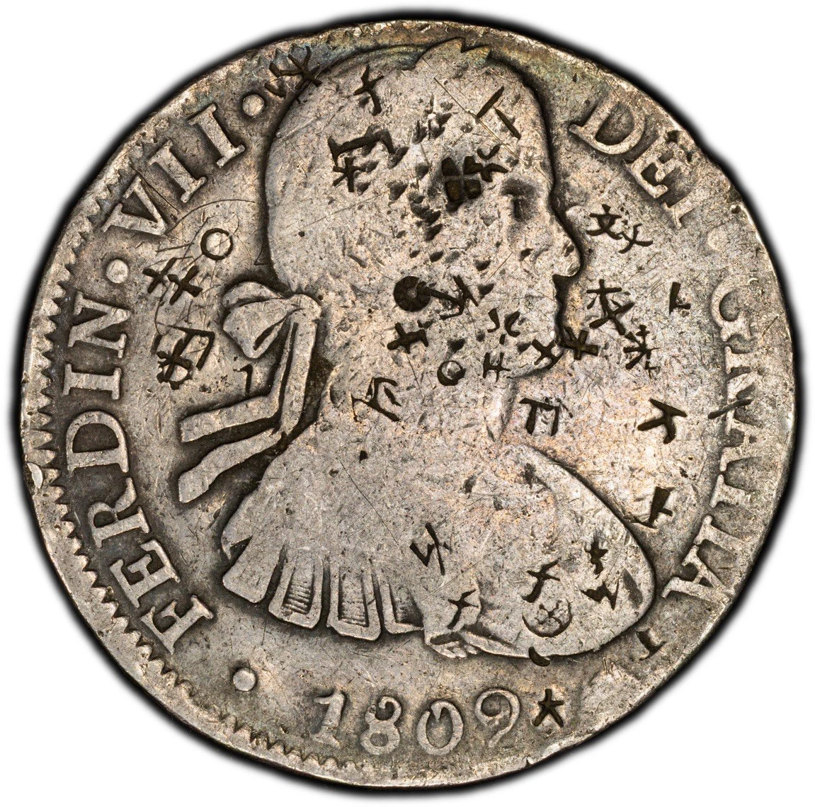 フェルナンド1810銀貨 8 Reales Silver 1809 Year Colonial Mexico Coins (Pre - 1821) for