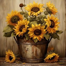 Sunflowers Diamond Painting Kits for Adults,5D Sunflower Flowers Diamond Art ...