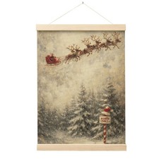 Vintage Winter Christmas Wall Art Poster Hanger Frame, Rustic Winter Forest X...