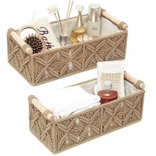 Macrame Storage 13.4 x 6.7 x 3.9 inches, 11.8 x 5.5 x 3.5 Beige