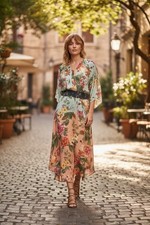 FARM Rio x Anthropologie Floral Maxi Dress V-Neck S Boho Fairycore Cottagecore