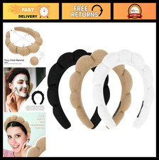 3 Pack Terry Cloth Spa Headbands - Soft Makeup  Skincare Hair Bands, Face Wash