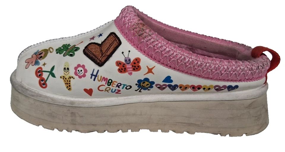 Zapatillas UGG Tazz Humberto Cruz Pop Sketch Plataforma Mujer Talla 8 Blanco/Rosa Foto 2 de 4