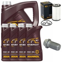 MotoröL Filter Set Mannol 5W-30 API 9 Liter + Schraube FüR Mercedes E-Klasse CLK