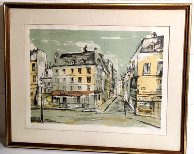 Kazunari Ogata Pencil Signed LE 275 European Street Scene Lithograph W/ TCGL COA