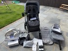 Bugaboo Fox 3 Single Pushchair Grey Black with Carrycot Canopy  Footmuff
