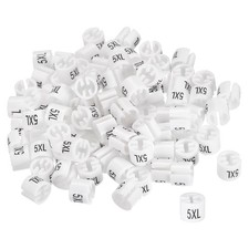 100Pcs Clothes Hanger Marker 5XL Size Tag Fit 3.5mm Rod White