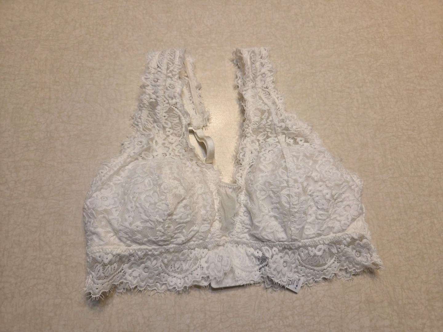 Aerie Bralette Size Small White Lace Removable Padding-image
