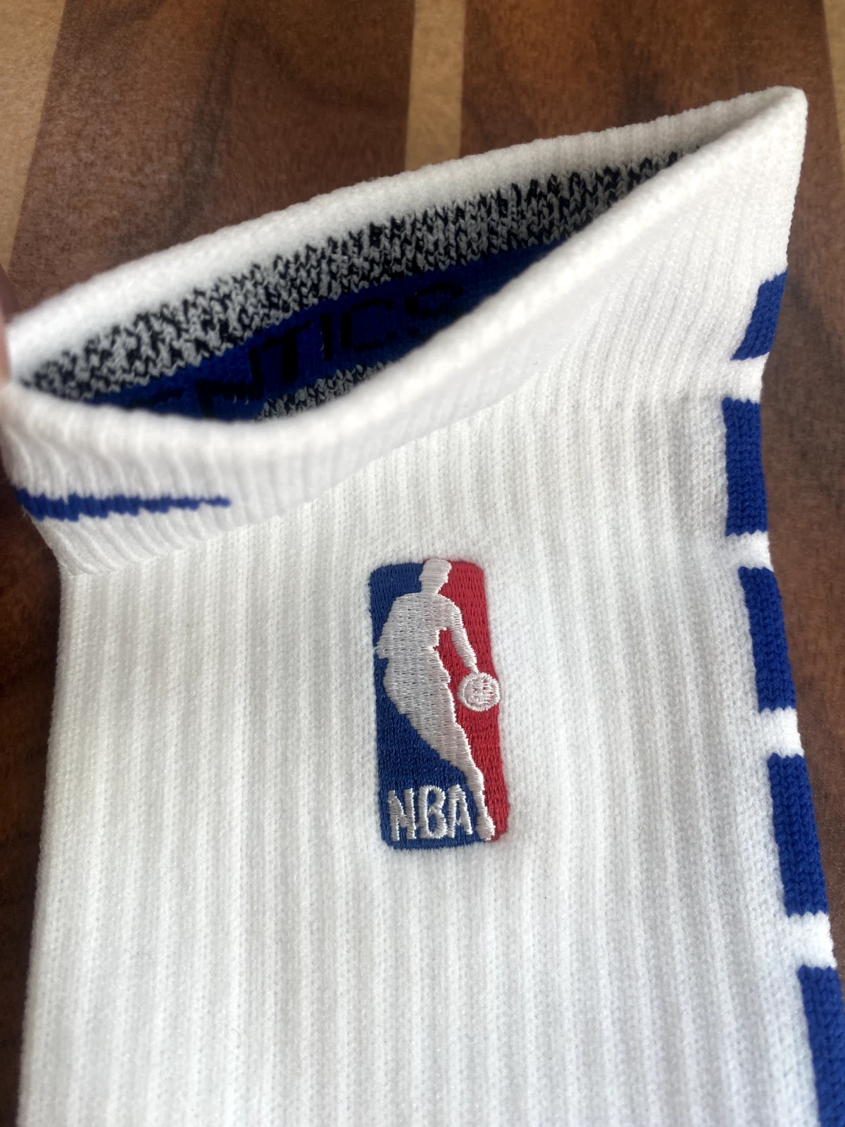 Nike NBA Authentic Player Team Issued Socks White/Royal Blue Power Quick Grip