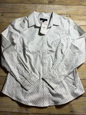 New Banana Republic Factory Tailored Fit Button Up Long Sleeve Blouse 12P NWT