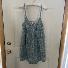 Victoria's Secret Angel's Y2k Babydoll Nightgown Blue/green Lace Trim Ruffle L