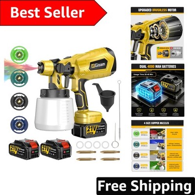 All-in-One Cordless Paint Sprayer Set | 2 Batteries, 5 Nozzles, Cleaner Included