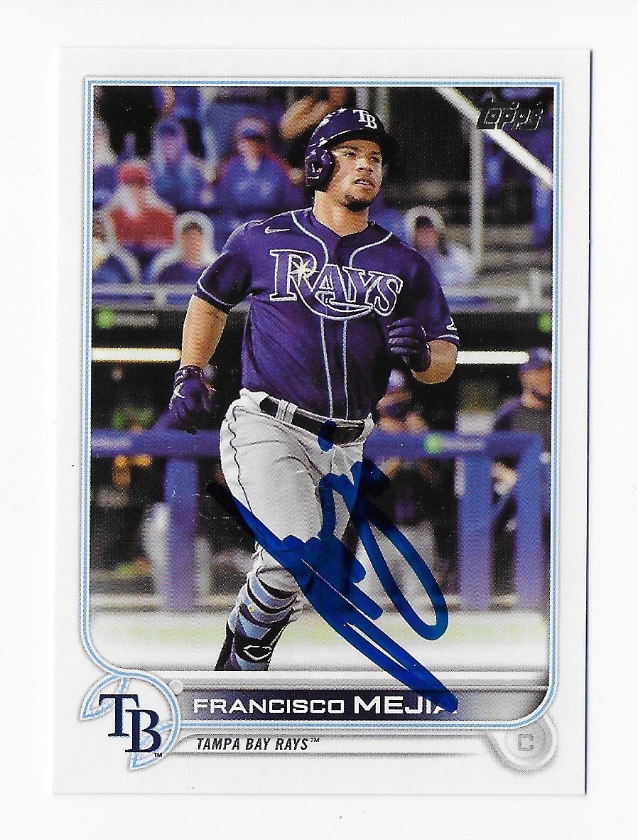2022 TOPPS #346 FRANCISCO MEJIA RAYS AUTOGRAPHED SIGNED BASEBALL CARD ...
