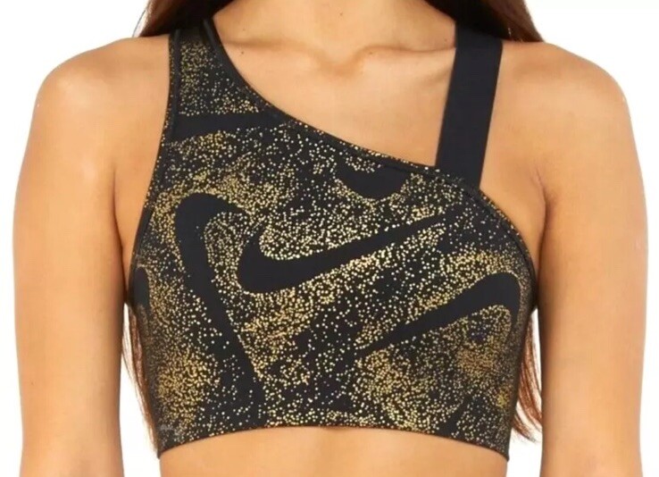 black and gold nike sports bra