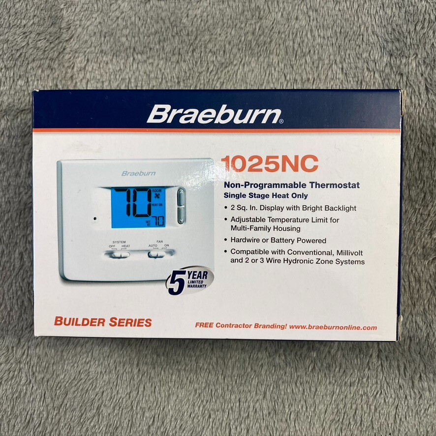 1025nc Heat Only Digital Non-programmable Single Stage White