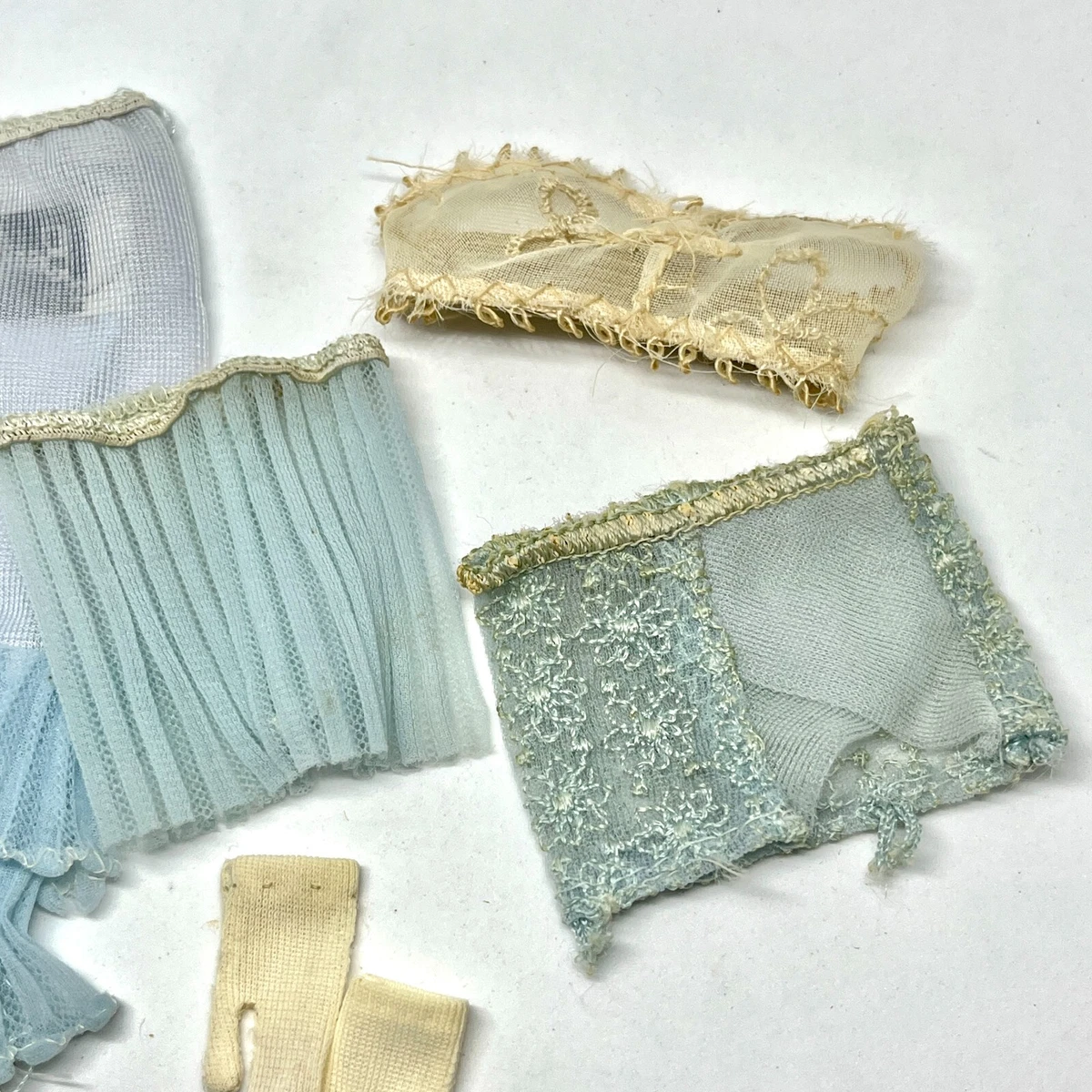 Vintage 1959-62 Barbie Doll Undergarments Blue Set 919 Slip Bra Girdle Tap Pants