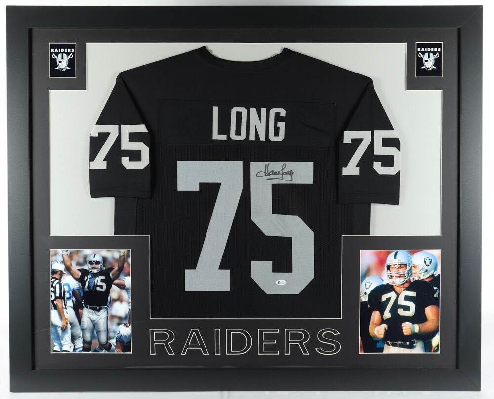 Howie Long Autographed Signed Oakland Raiders Custom 35x43 Framed Jersey Display Beckett COA 