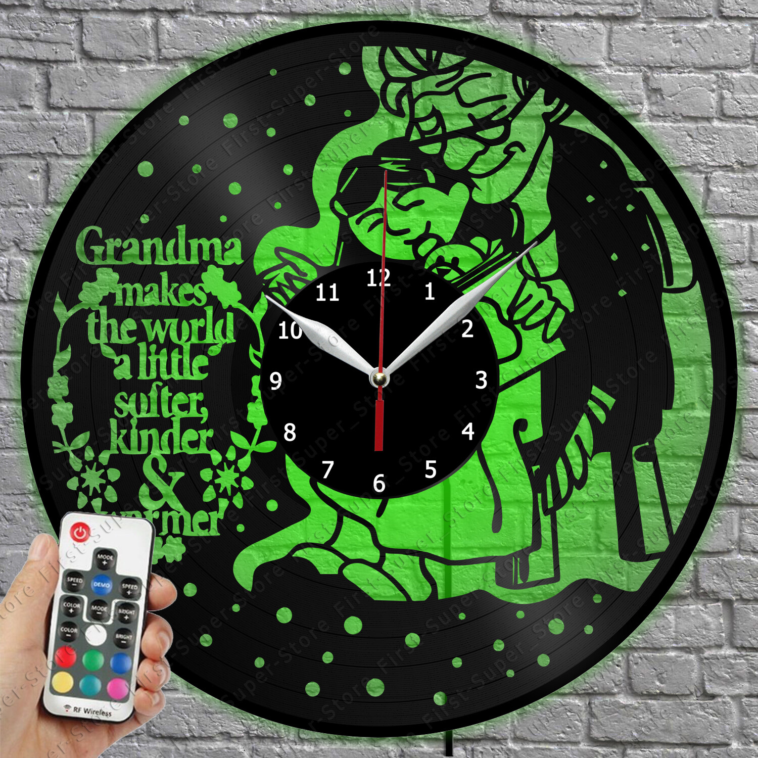 LED Light Vinyl Record Wall Clock from Grandchildren 1664