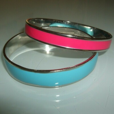 Escada Modeschmuck Turquoise Summer 2 Armreifen Set Pink  Türkis Neuwertig