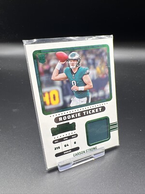 2022 Panini Contenders-Carson Strong Green Rookie Ticket Patch