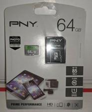 PNY 64 GB Micro SDXC Flash Card With Adapter NEW AUTHENTIC