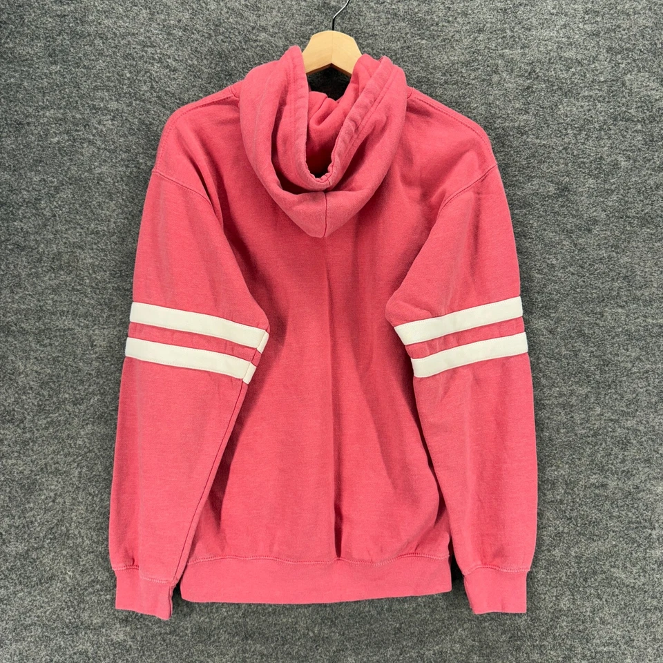 Женская толстовка с капюшоном других производителей S маленькая розовая в полоску с капюшоном карманы пуловер с длинным рукавом - Изображение 2 из 4