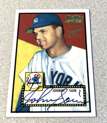 2002 Team Topps Legends Reprint Certified Auto #TT-JS Johnny Sain Yankees