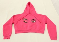 Shein Women's EZwear Figure  Floral Print Drop Shoulder Hoodie WR4 Pink Small