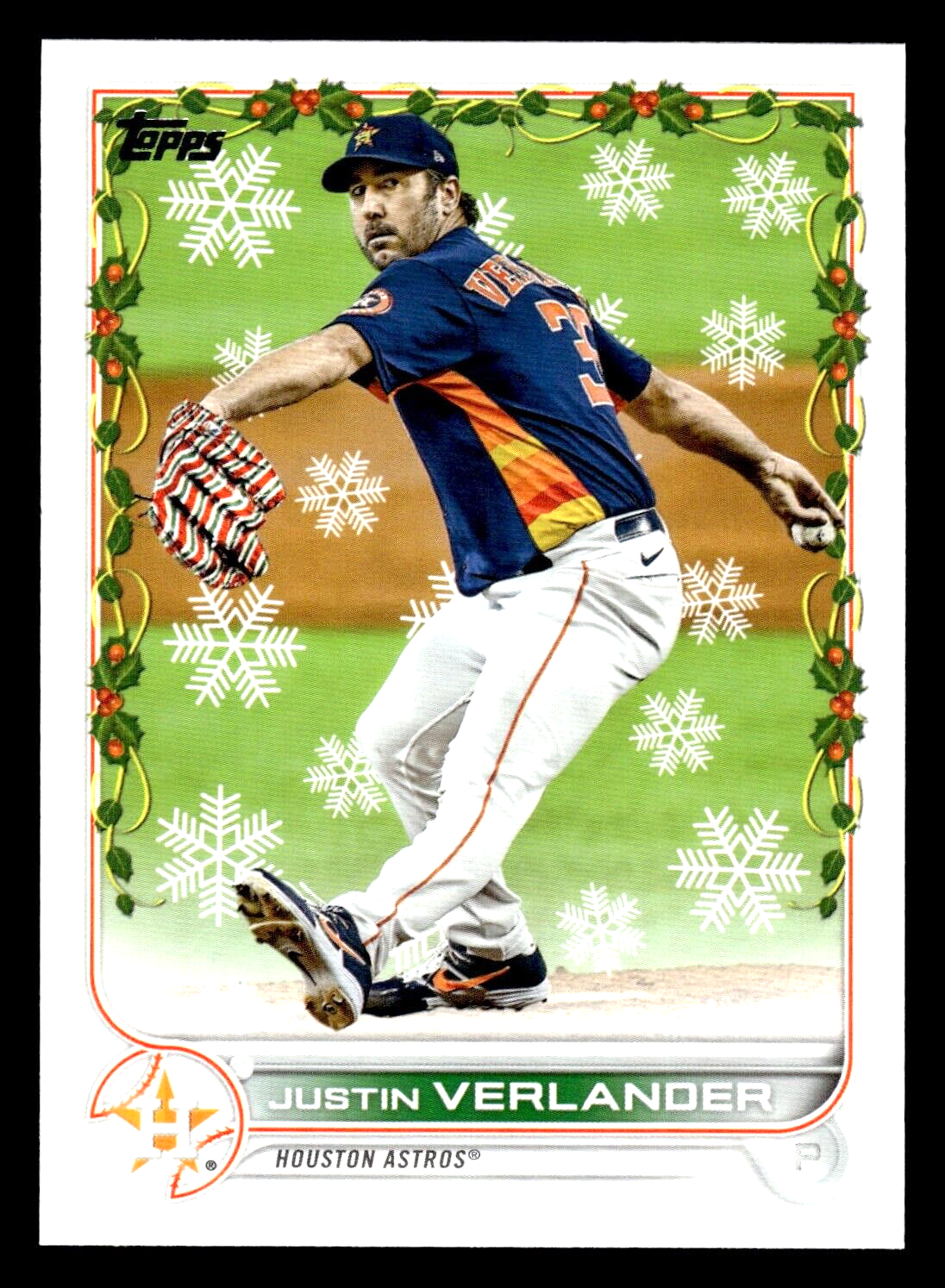 2022 Topps Holiday Justin Verlander Photo Variation SP #HW43 - Houston Astros