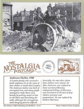 Postcard WW2 Anderson Shelter Ruins London 1940 Family - Nostalgia