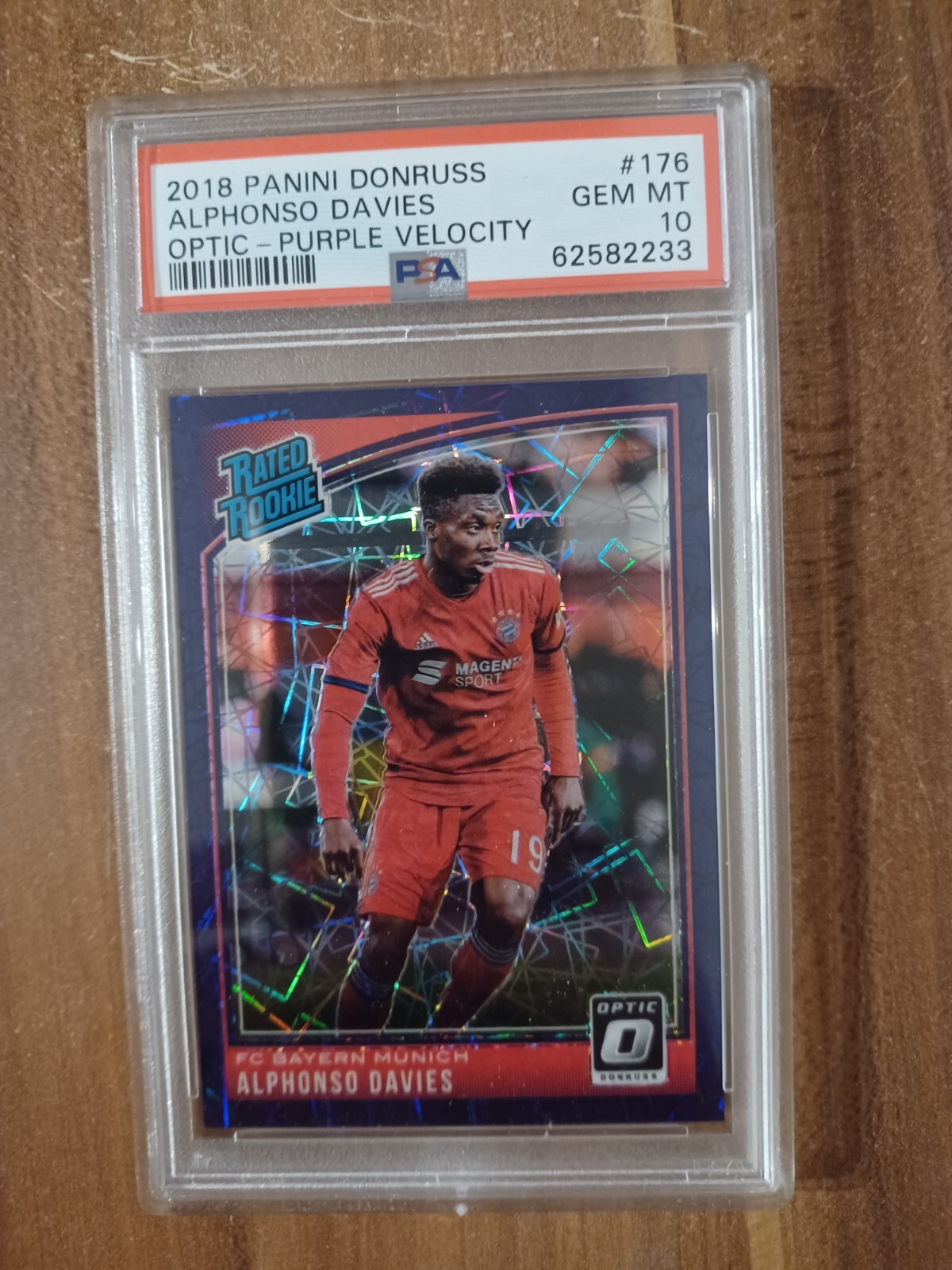 PSA 10!!!Alphonso Davies /125 Limited 2018 Donruss Optic Purple Velocity