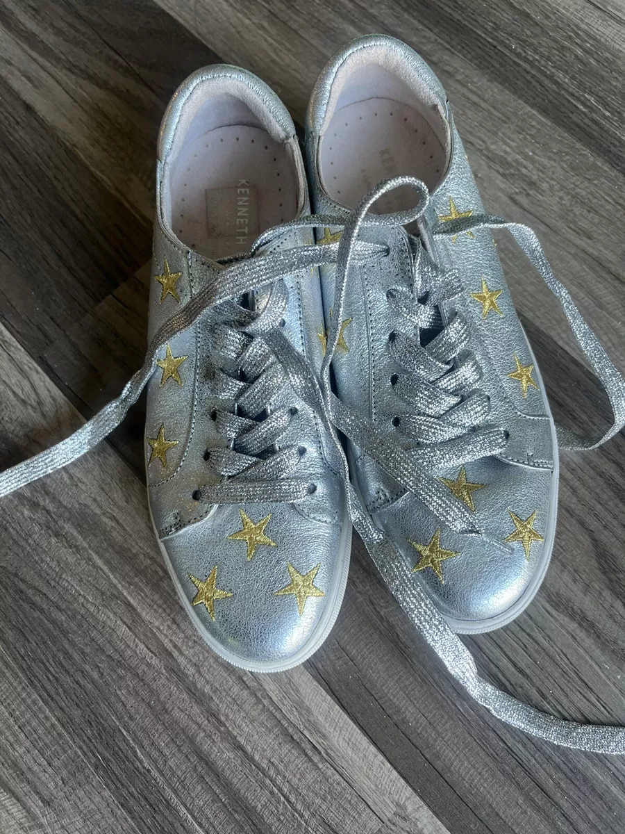 Kenneth Cole Kamstar Silver w Gold Stars Sneakers Size 7 eBay